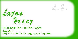 lajos hricz business card